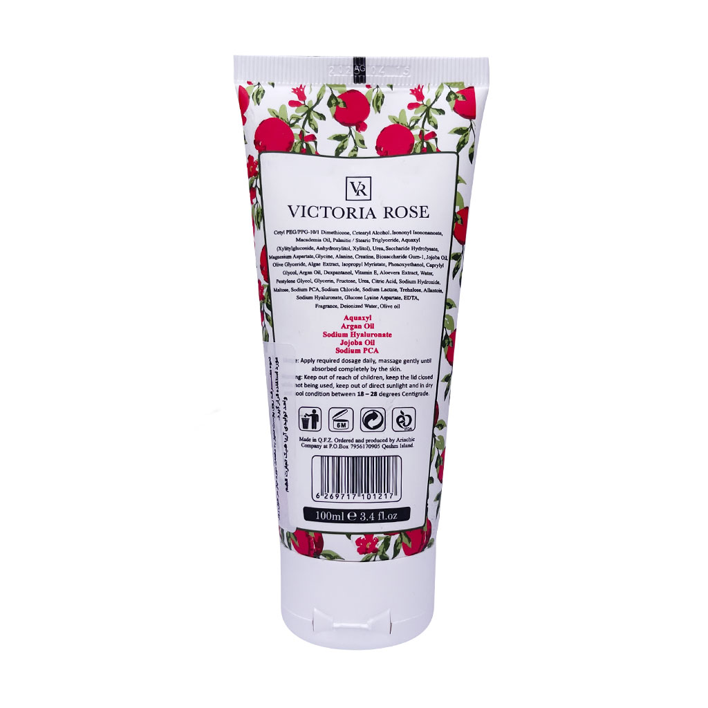 کرم دست ویکتوریا رز مدل Pomegranate حجم 100 میلی لیتر