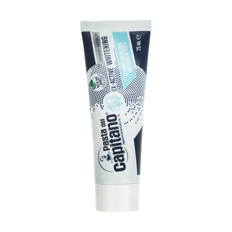 خمیر دندان سفید کننده پاستا دل کاپیتانو مدل OX-active Whitening حجم 75 میلی لیتر
