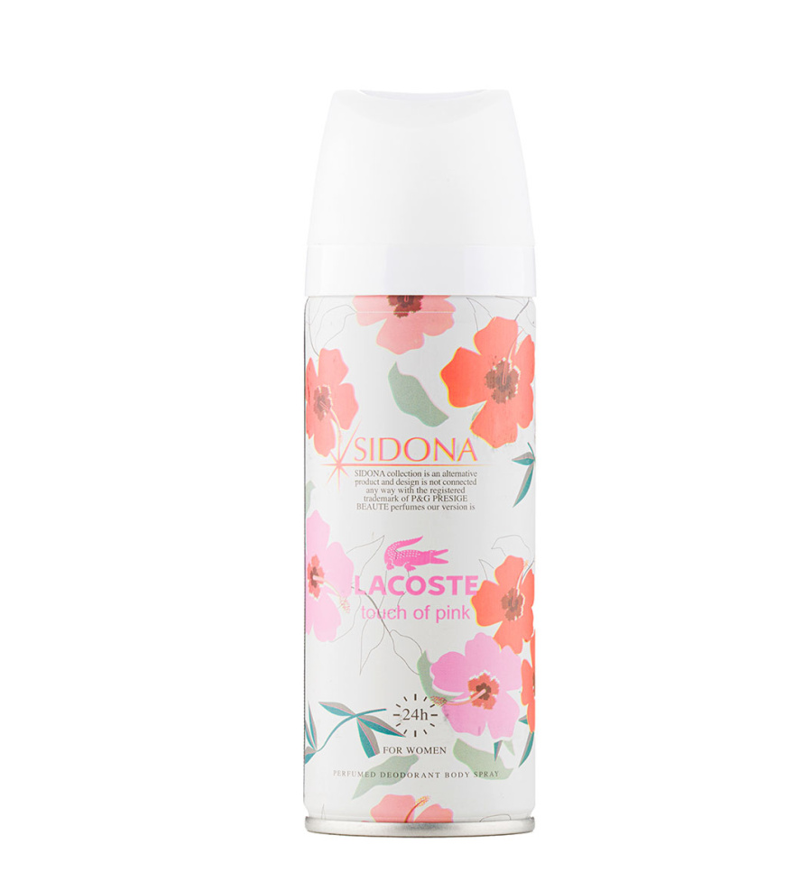 اسپری دئودورانت زنانه سیدونا مدل Lacoste Touch Of Pink حجم 200 میلی لیتر