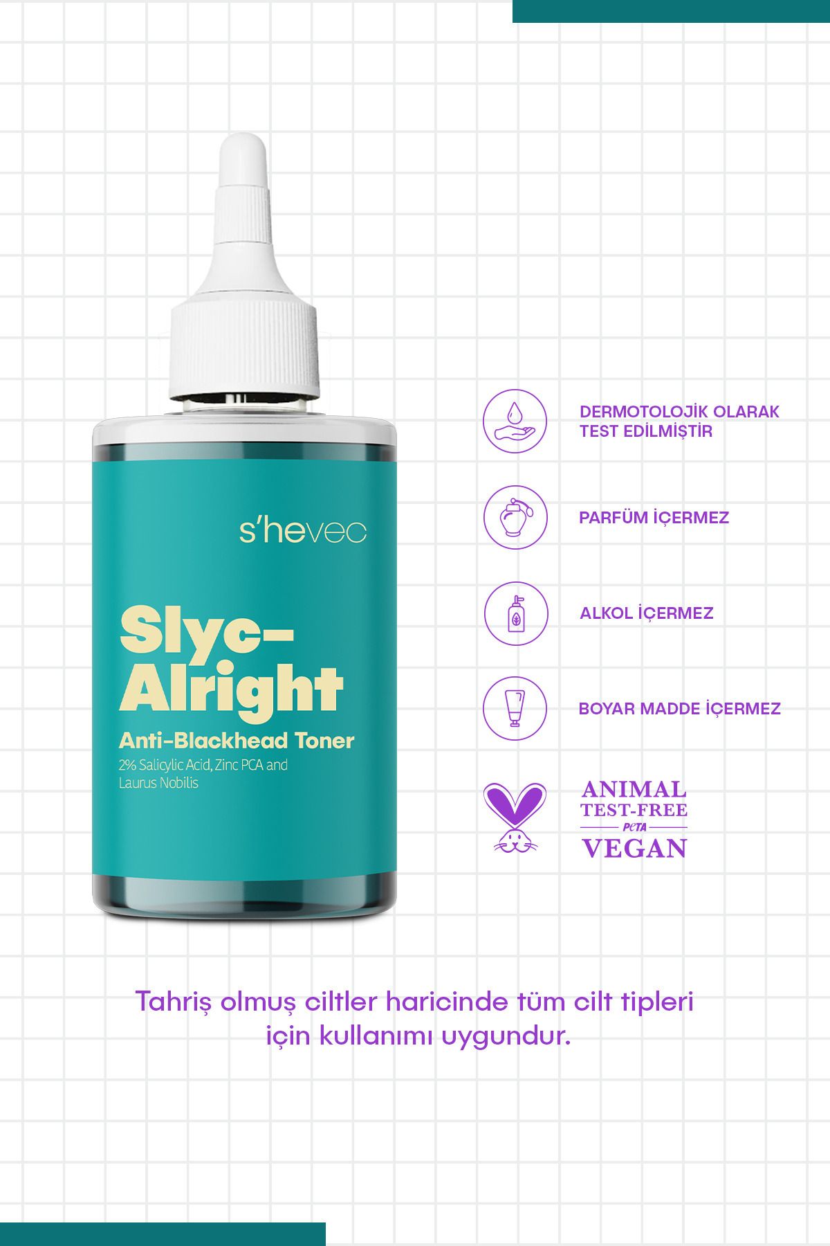 تونر SLYC ALRRIGHT اسید سالیسیلیک شی وک SHE VEC - تصویر 2