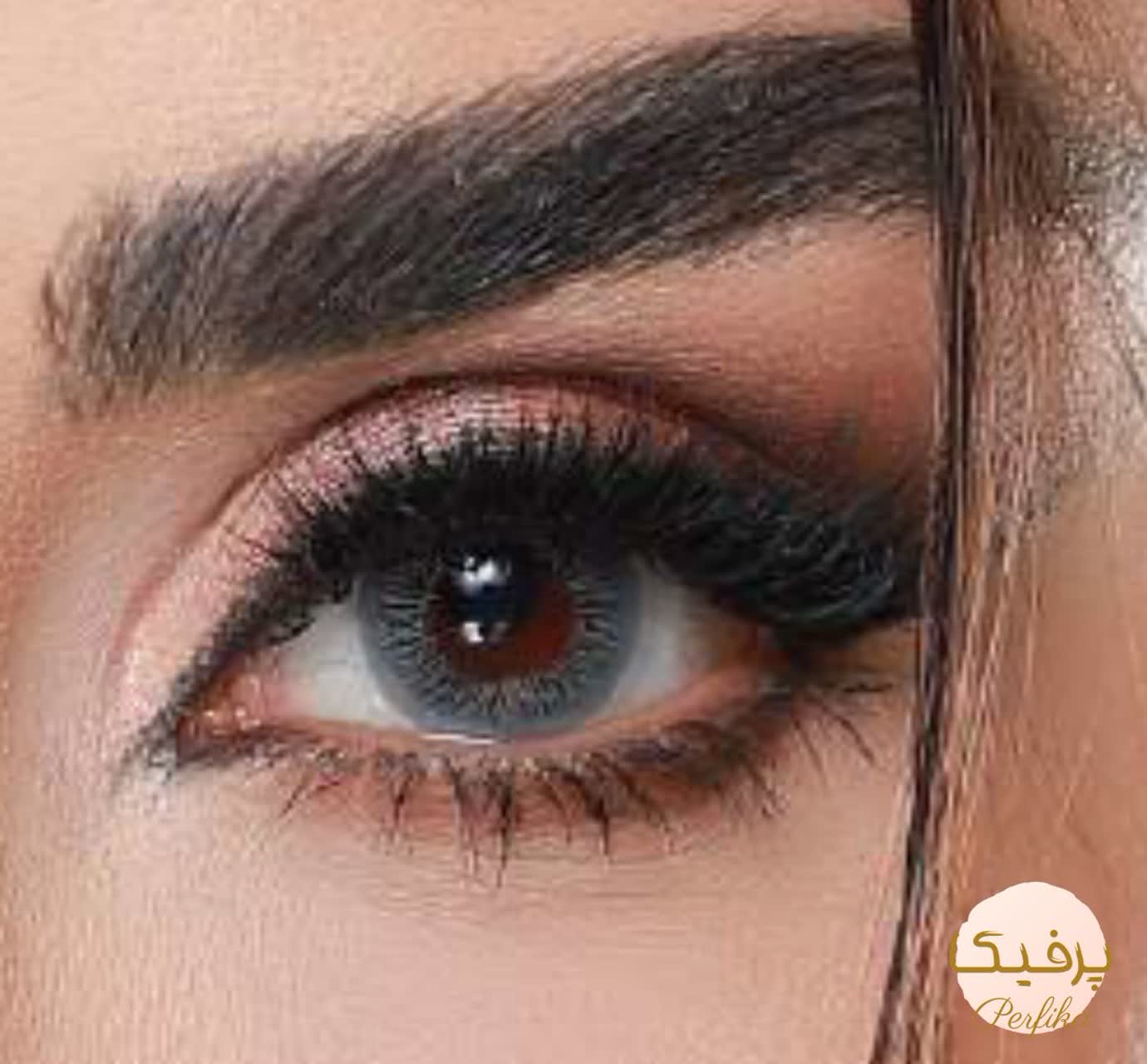 لنز چشم بیوتی شماره ۱ کد رنگHV110 رنگ طوسی آبی تیره هالهدار