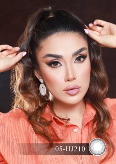 لنز چشم بیوتی شماره ۵ کد رنگ HJ210 رنگ خاکستری متوسط دوردار - تصویر 2