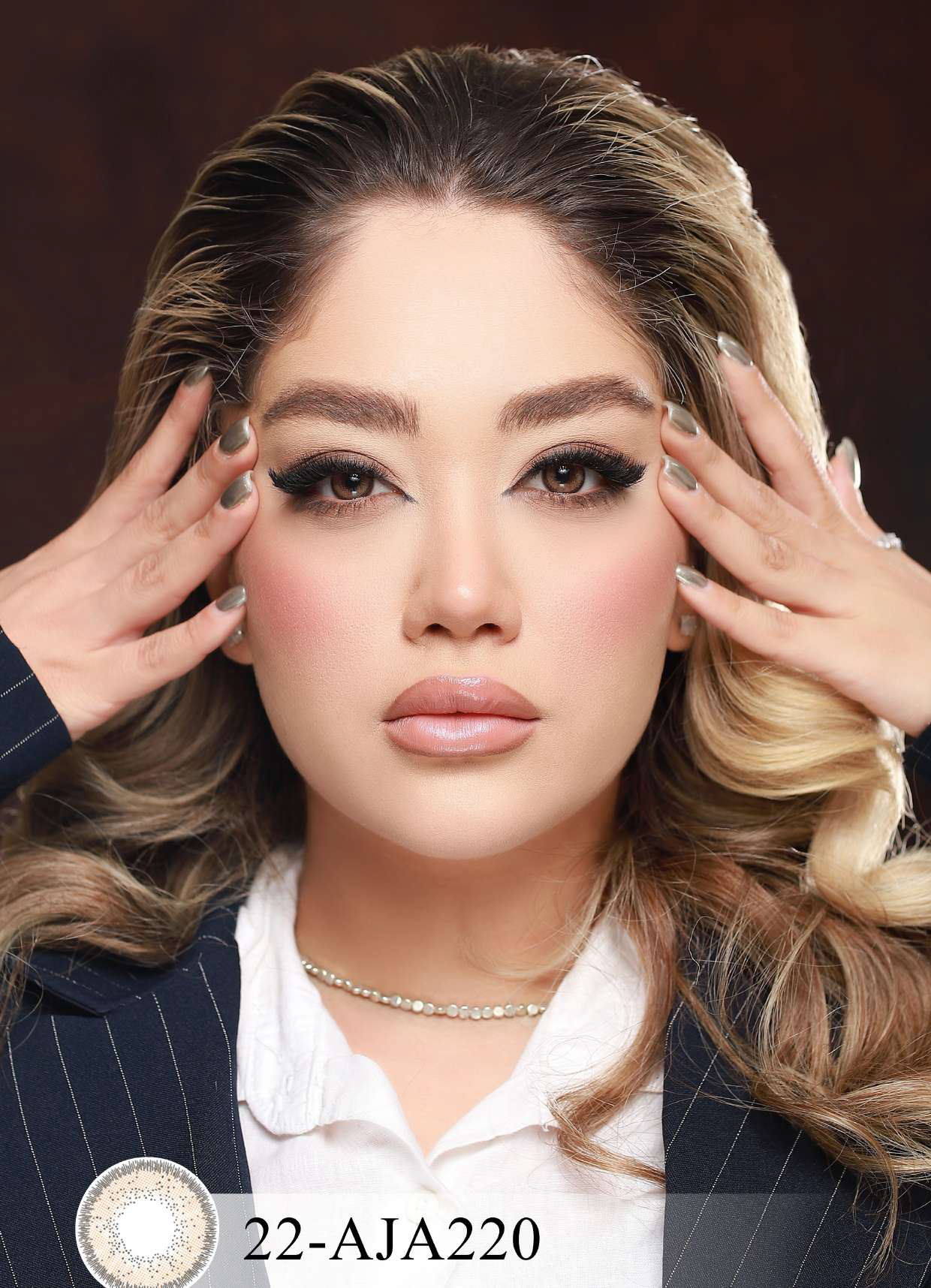 لنز چشم بیوتی شماره 22کد مدل AJA220 رنگ قهوه ای شکلاتی روشن - تصویر 2