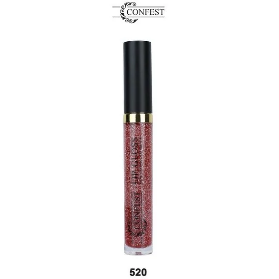 رژ لب لب مایع کانفست اکلیلی صورتی نارنجی lip gloss confest 520