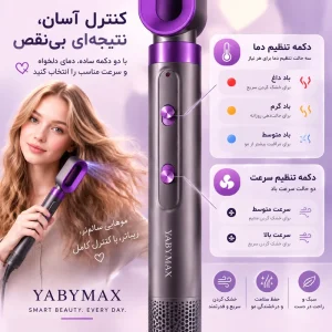 سشوار 5 کاره طرح دایسون حرفه ای یابیمکس کد YABYMAX (YA-1291) - تصویر 2